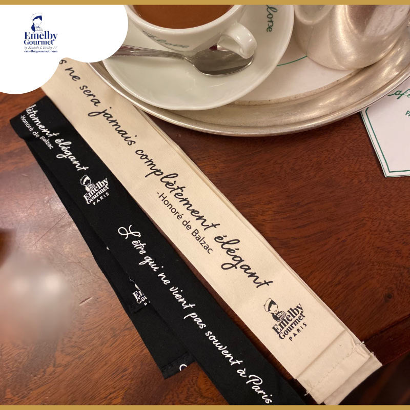 Black Ribbon printed with FRENCH SLOGAN - pack of 2