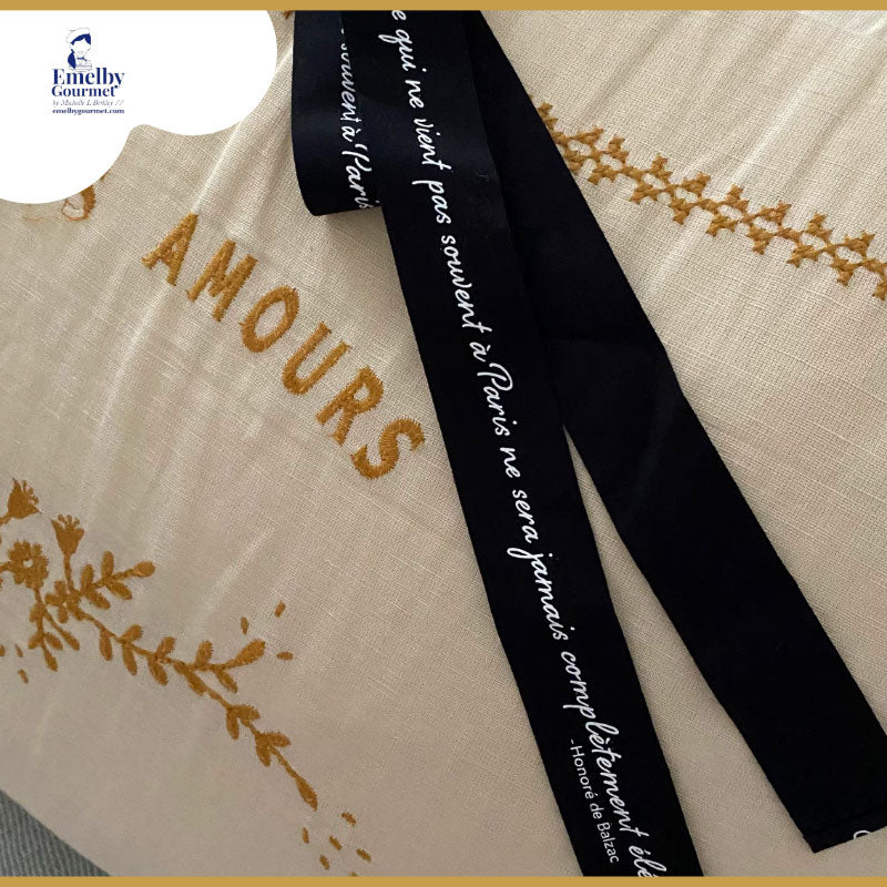 Black Ribbon printed with FRENCH SLOGAN - pack of 2