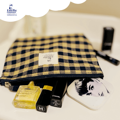 Gingham "Vichy" print MAKE UP BAG