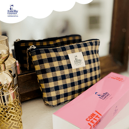 Gingham "Vichy" print MAKE UP BAG