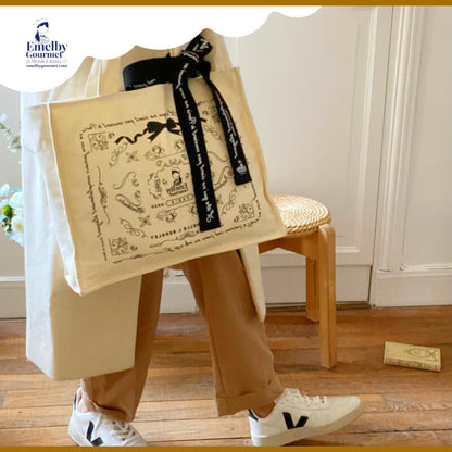 "Barsky" Parisian style, cream tote bag